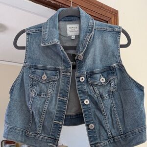 torrid Faded Light Blue Denim Vest